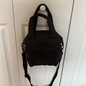 Black Quilted Handbag with Strap